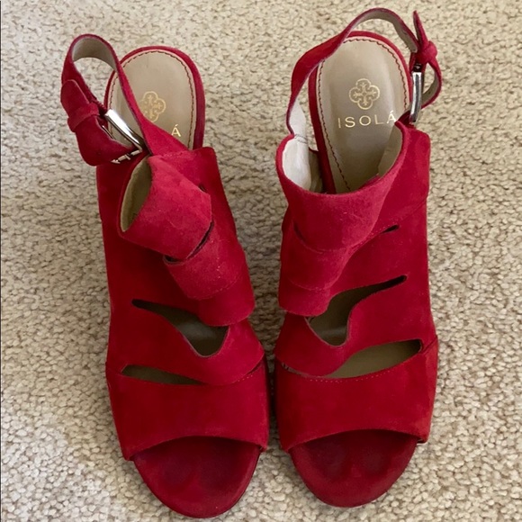 Isolá Red Suede Heels - Picture 5 of 5